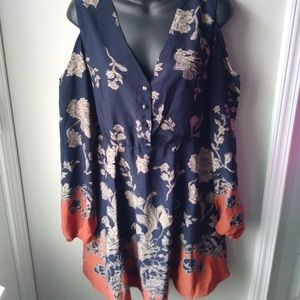 NEW Strut & Bolt dress open shoulder Print dress